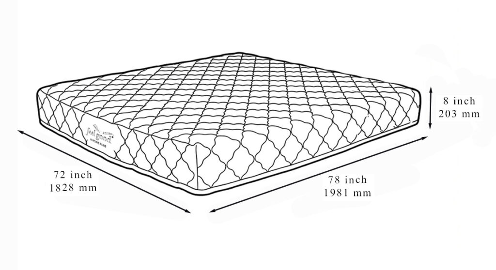 Nature Pure Latex Mattress King Size Dimensions